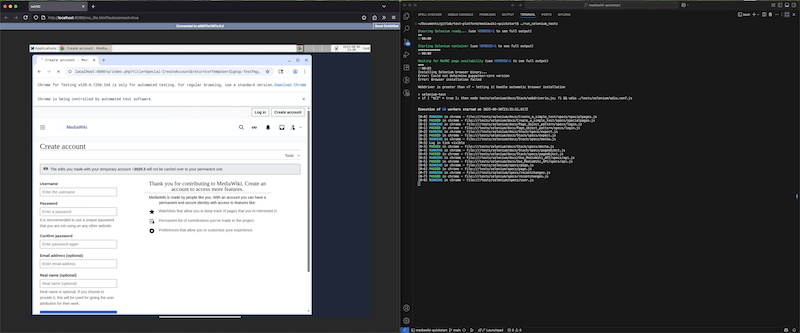 MediaWiki Quickstart run_selenium_tests