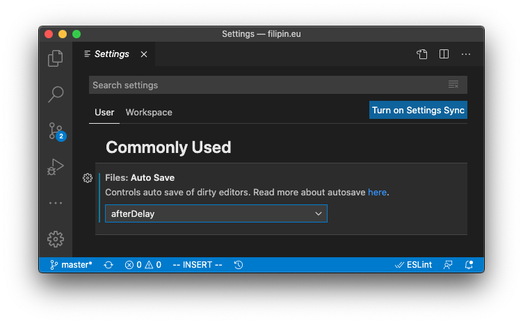 VSCode settings